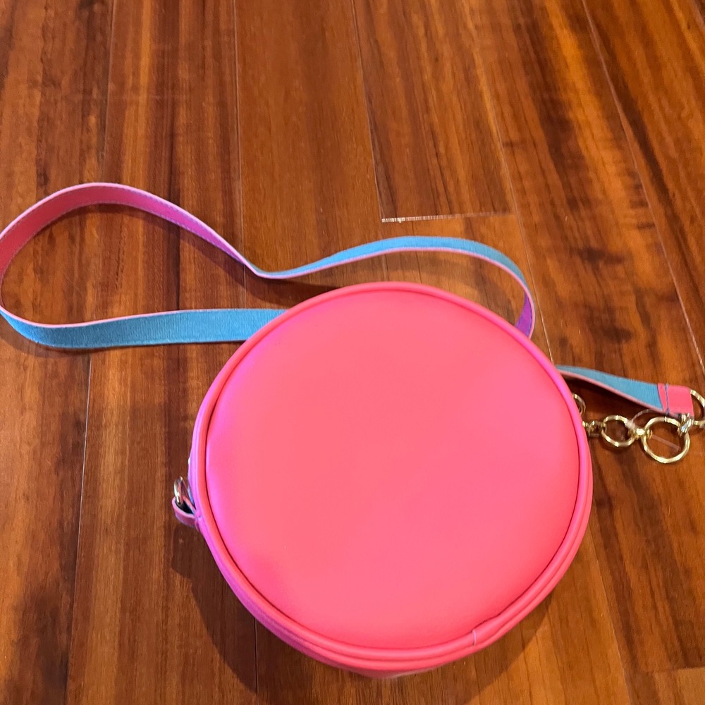 Juicy Couture Purse Bag Oui Splash Hot Pink Blue Round Crossbody Small New‎ NWT - Picture 5 of 9